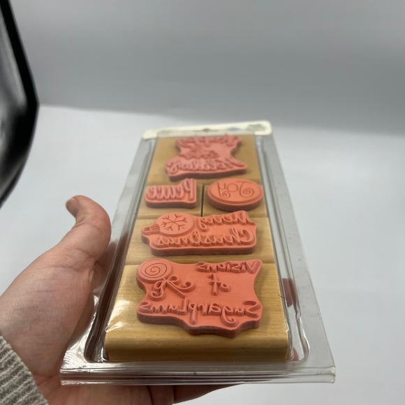 Vintage Holiday Stamps NEW Rubber Stamps Junk Journaling Christmas Scrapbooking - Picture 2 of 6